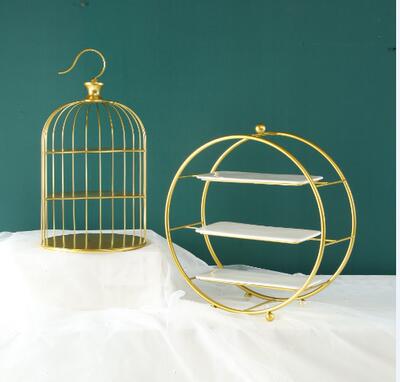 Decoración de mesa de postre de la boda Europea soporte de la torta accesorios de la boda Placa de pastel de hierro pastelería soporte 12 unidades traje