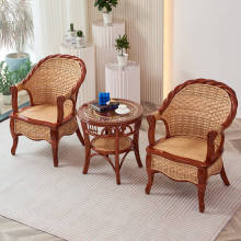 藤椅单人家用靠背椅阳台休闲腾椅室内老人椅办公椅藤编凳子藤编