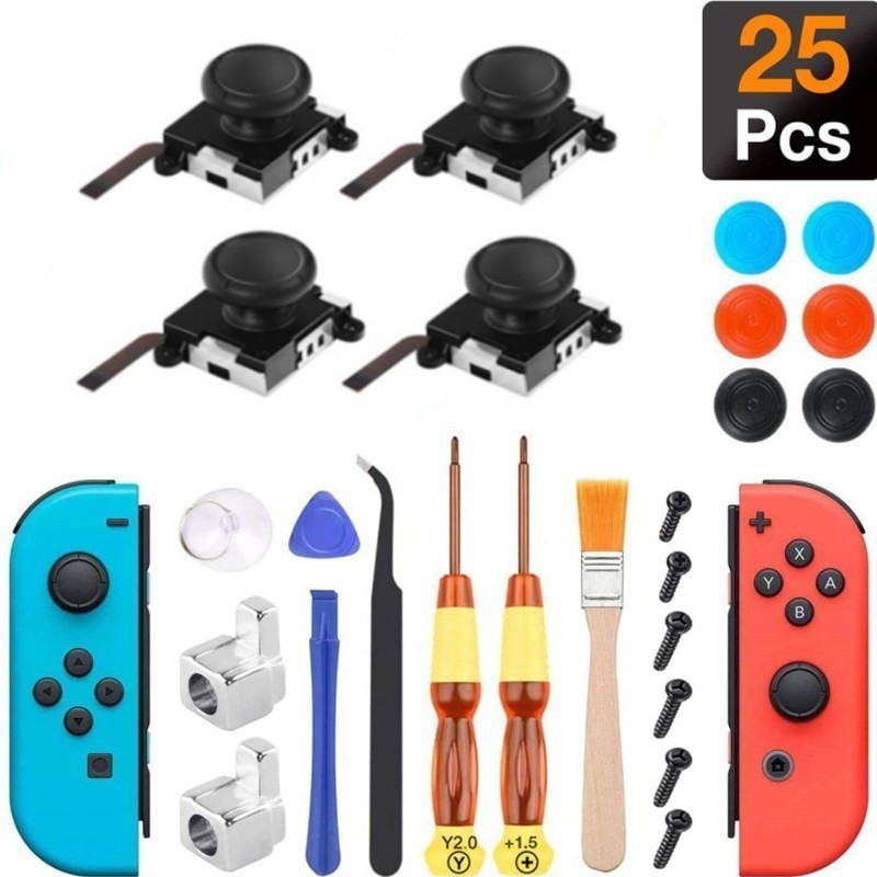 Nintendo interruptor multi-pieza destornillador mango herramienta de reparación 3D Rocker alegría-con accesorios de reparación de acogida