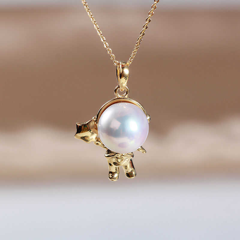Astronaut Pendant Necklace S925 Sterling Silver Space Jewellery_voghion.com