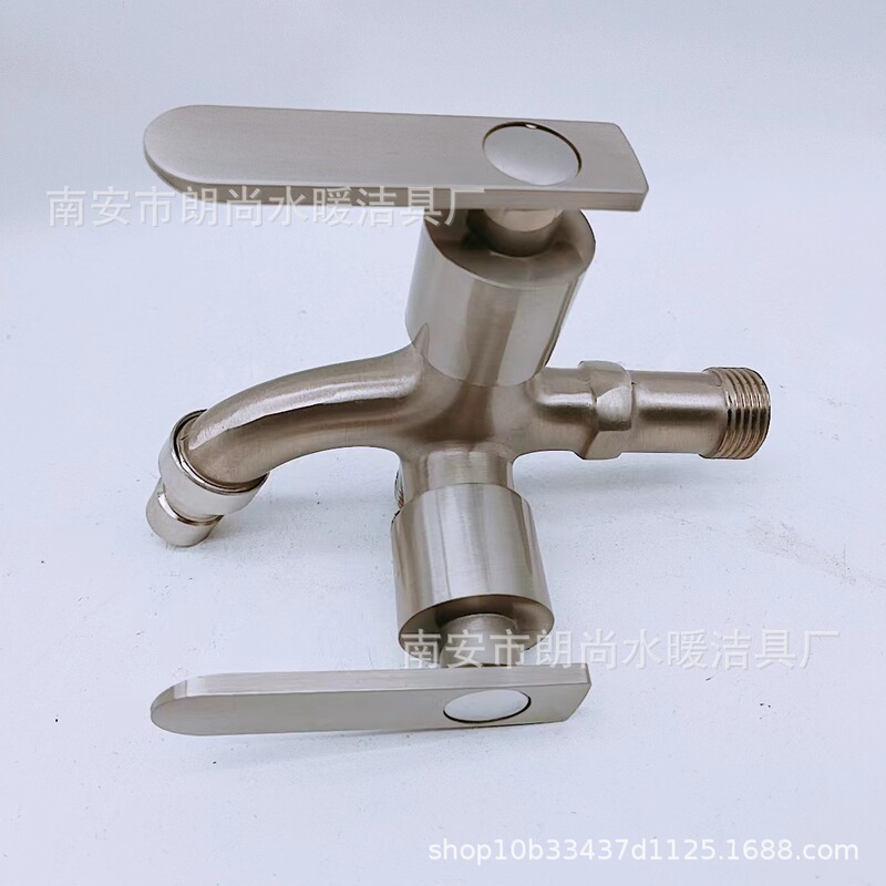 Factory Price Wholesale Brushed Faucet with Side Opening Dual Outlet Washing Machine Faucet Alloy One Inlet Two Outlet Dual Opening Faucet Factory Price Wholesale Brushed Faucet with Side Opening Dual Outlet Washing Machine Faucet Alloy One Inlet Two Outlet Dual Opening Faucet