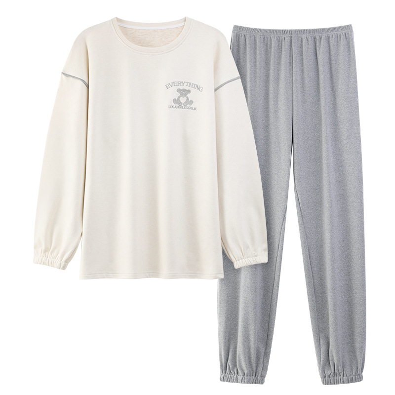 Pijamas de terciopelo para hombres otoño y invierno de manga larga conjunto casual con terciopelo grueso y ropa de hogar de tamaño grande se puede usar