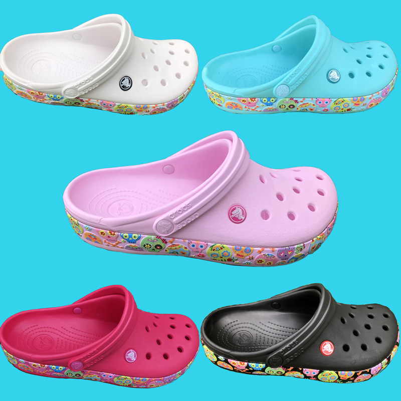 Cross Beiyakaloban Croc Shoes Beach Shoes Rainbow Small Square Women's Men's Sandals and Slippers Student Casual