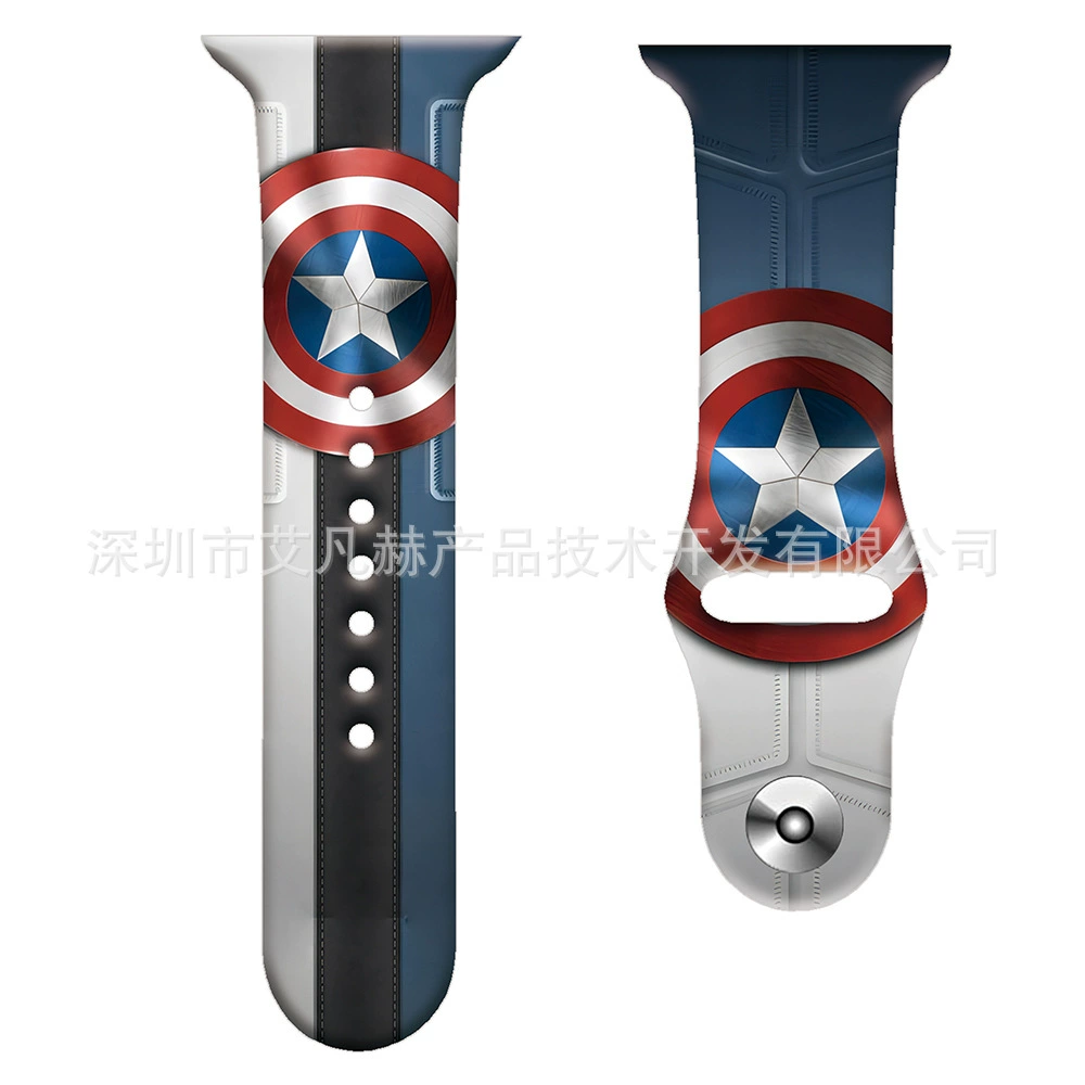 Apple, герои, силиконовая стропа для часов, Marvel, Капитан Америка, Бэтмен