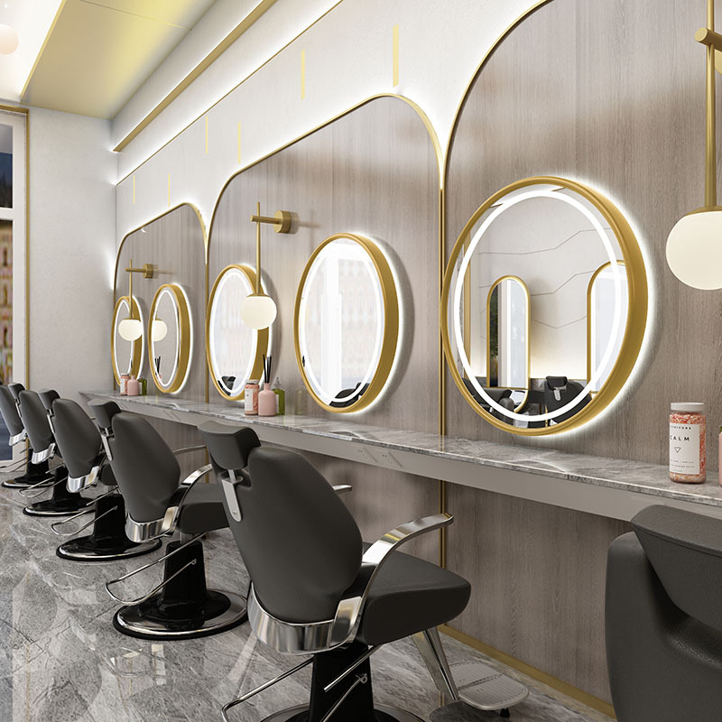 Barbería de moda simple espejo salón de corte de peluquería espejo red especial escaldado espejo de maquillaje de belleza tabla de espejo de peluquería