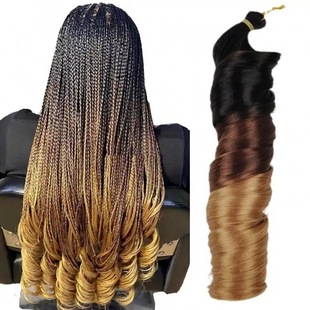 28inch French Curl Crochet Hair Curd Wig Chemical Fiber Wig Braid Dirty Braid hair