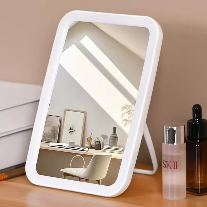 espejo de maquillaje led escritorio de comodidad escritorio doméstico con iluminación belleza plegable turismo espejo de iluminación portátil