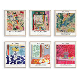 亚马逊跨境新品装饰画艺术画大师艺术家抽象复古海报家居挂画画芯