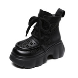 Высокие летние этнические короткие сапоги на платформе, сандалии, обувь, этнический стиль