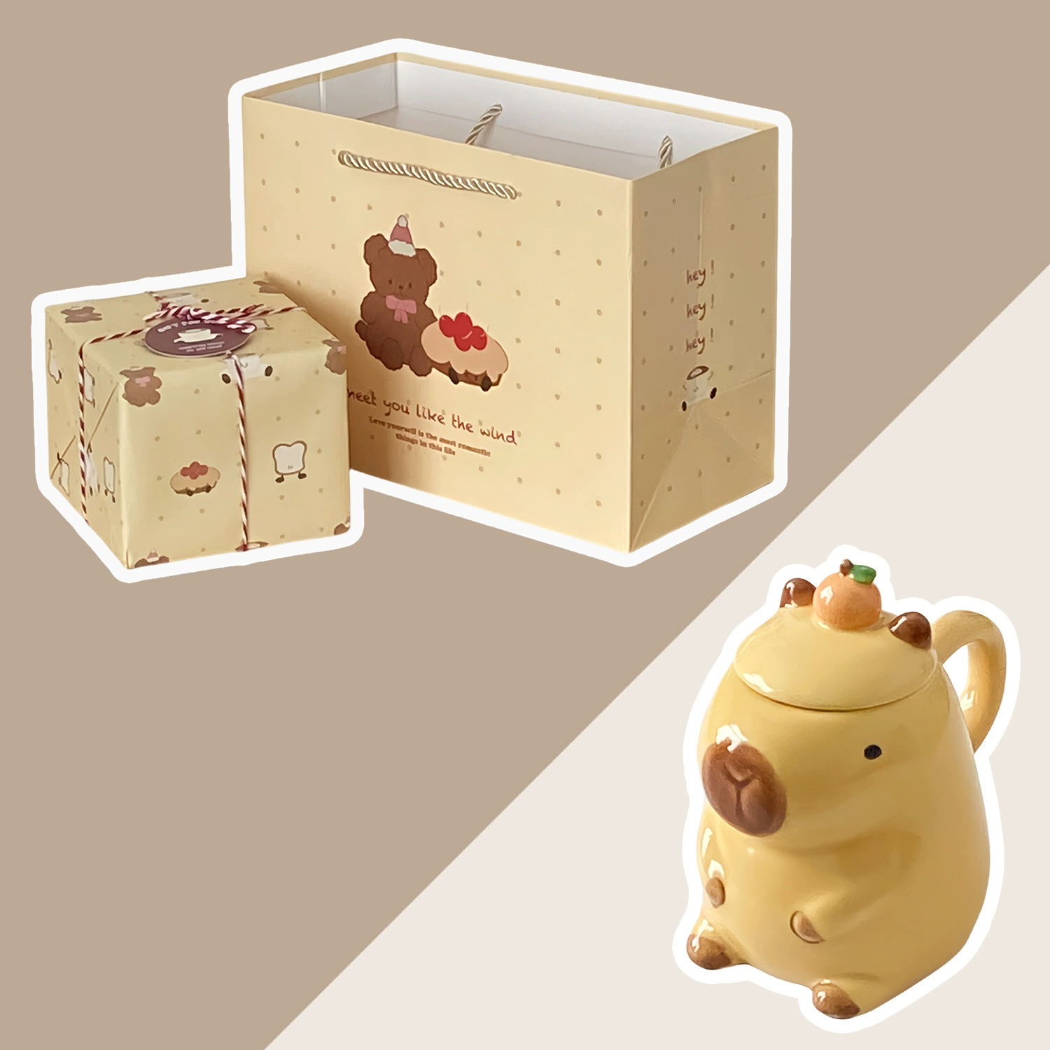 Милая кружка капибара, водная кружка, женская керамическая кружка, сувенир на день рождения лучшей подруге, практичный подарок для девушки