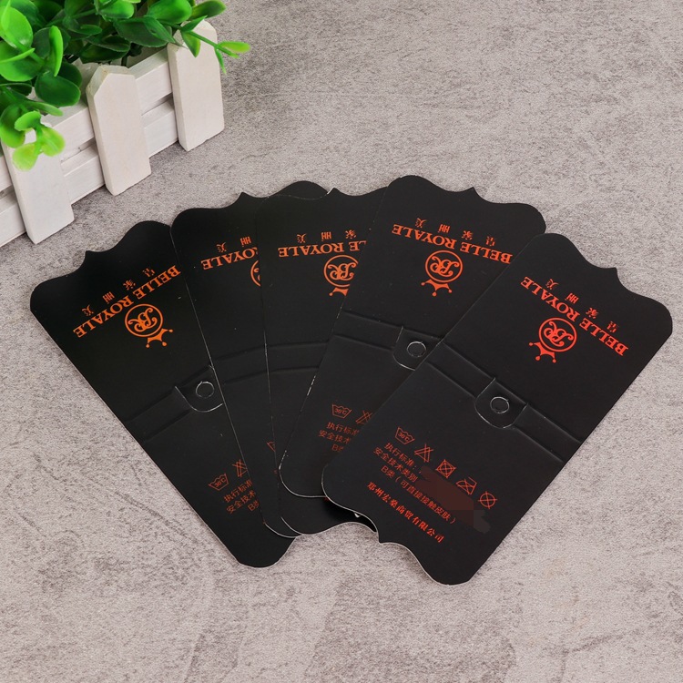 服装纸卡可印刷logo文字供应产品纸卡批发卡头黑色纸卡