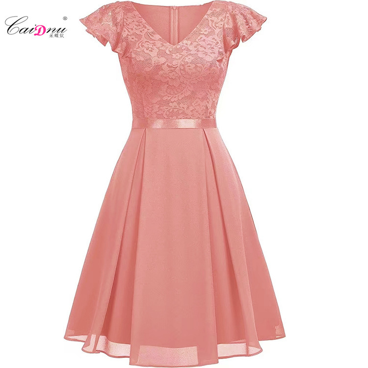 Dress Amazon Summer Large Size Lace Crochet Chiffon European and American Dress Cross-Border Dress European and American Style