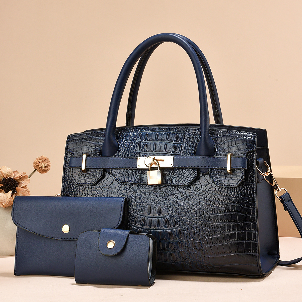 Taizhou bolso de mujer tres piezas paquetes de bolsos de mano clásicos bolsos de hombro con patrón de cocodrilo bolsos transfronterizos