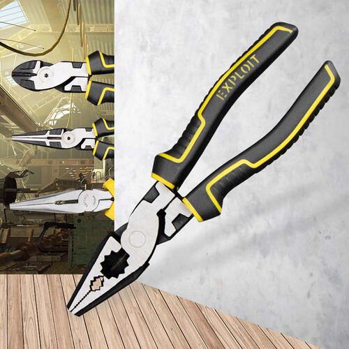 Industrial-grade multi-purpose electric wrench with 8-inch special steel pointed and beveled pliers