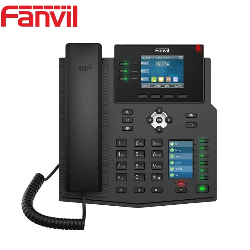 Fanvil Azimi X4U корпоративный двухэкранный сетевой телефон для бизнеса, офисный IP-телефон настольный