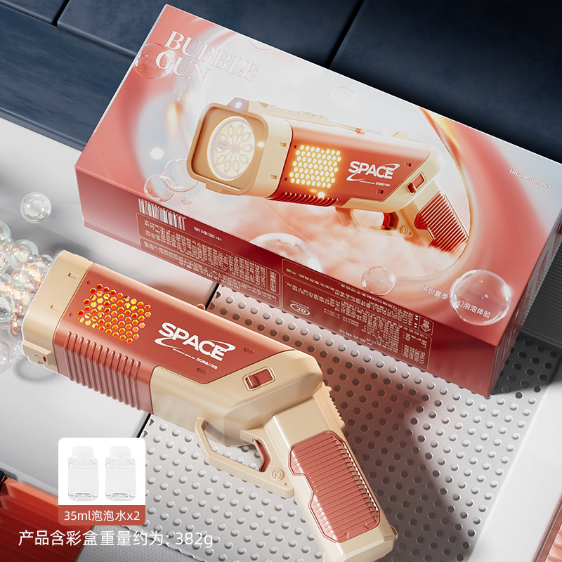 [Envío gratuito] en stock para niños delfín burbuja pistola juguete luz música eléctrica burbuja cámara 61 juguete