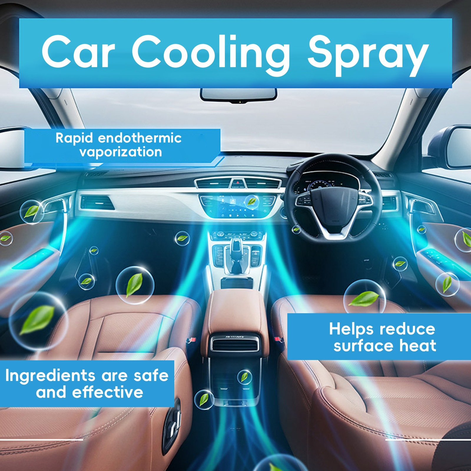 Homonth Car Cooling Spray Summer Car Cooling Agent for a Cool and Comfortable Driving Experience