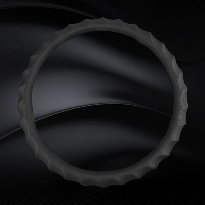Car leather steering wheel cover is suitable for Volkswagen, Honda, BMW, Toyota, Audi, Four Seasons, General Anti-slip sports handle cover (Steering wheel cover) - round-non-slip-black-38cm