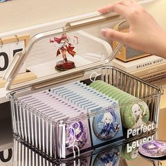 バージー収納ボックス透明アクリル密封防湿収納原神バッジ周辺機器デスクトップ防塵ディスプレイ