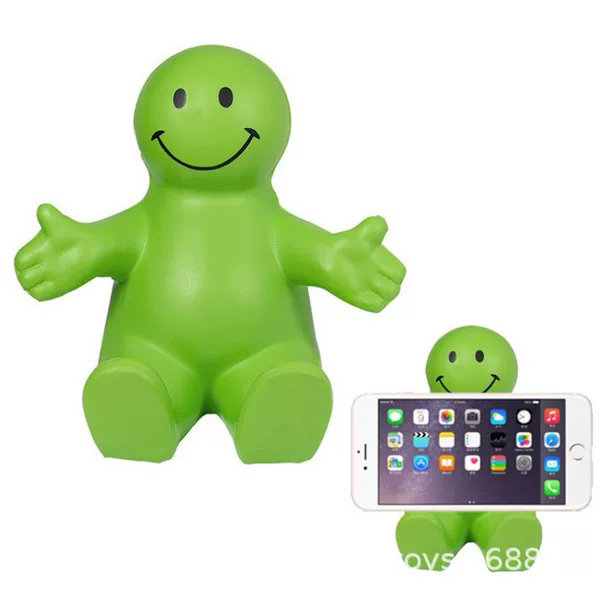 Cross-border PU hugging mobile phone base mobile phone bracket smiley face little person mobile phone holder desk decoration small objects cute