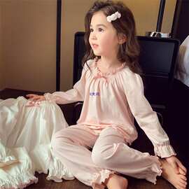 女童春款睡衣套装2026新款洋气宝宝休闲长袖长裤家居服两件套潮