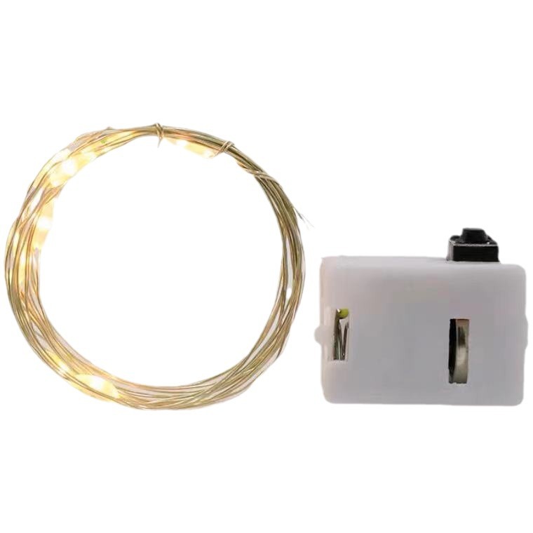 Caja de regalo LED ramo de pastel decoración de lámparas de colores AG13 batería de lámparas de cuerda pequeña caja blanca tres cadenas de lámparas de ajuste