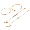 Fashionable jewelry, metal bracelet, set, European style, new collection, 4 pieces, wholesale