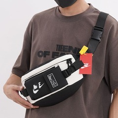 ins日系胸包男潮牌學生斜挎包大容量單肩背包男休閒運動手機腰包