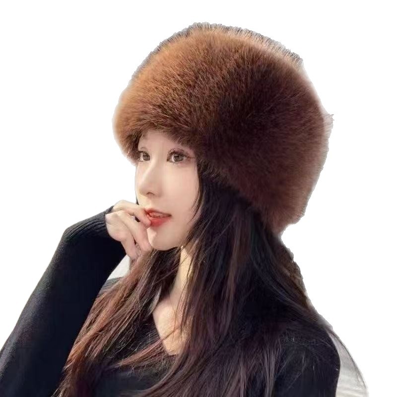 Peludo transfronterizo nuevo sombrero de hadas otoño e invierno engrosado piel imitación de zorro anillo sombrero de pelo protector de orejas sombrero caliente para niños moda
