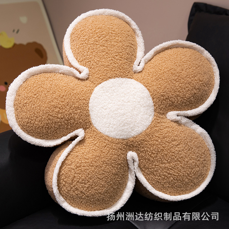 Cojín de Silla de Flor de Peluche de Franela y Algodón PP para Oficina y Hogar