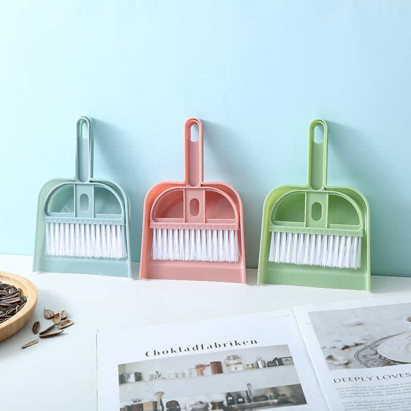 New Semi-Circular Keyboard Brush Mini Desktop Broom Set Small Keyboard Cleaning Brush with Dustpan Household Debris Brush