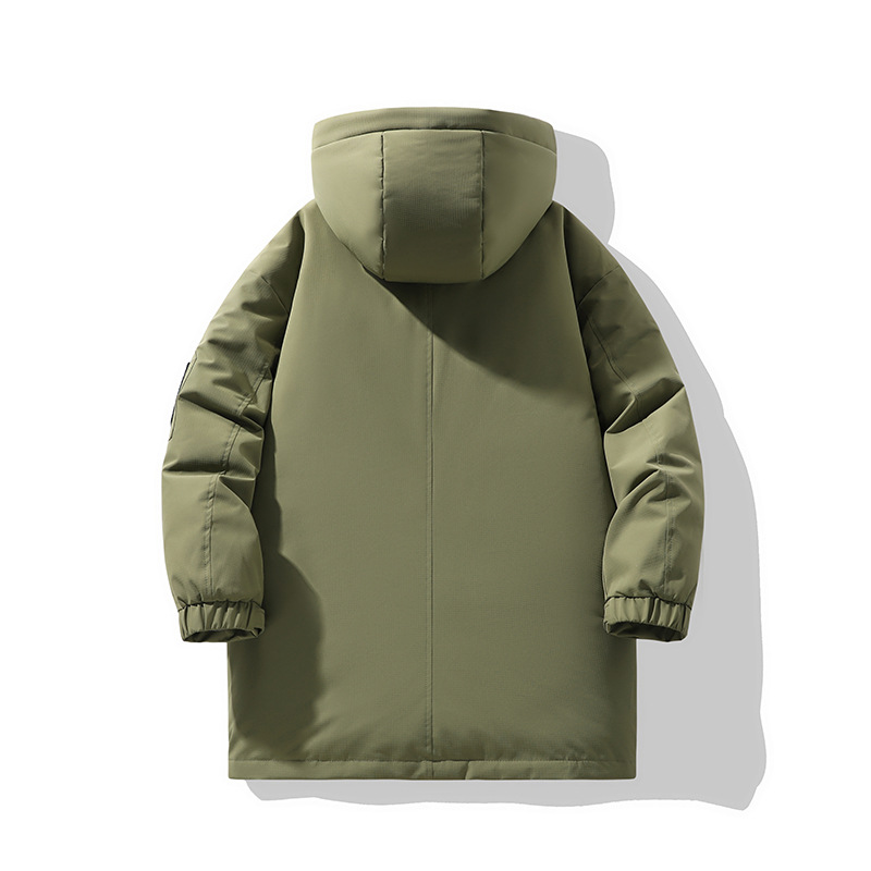 Giacca da uomo alla moda, da esterno, media, lunga, casual, con cappuccio, multi-borsa, da coppia, spesso_voghion.com