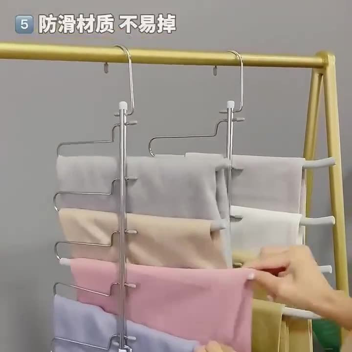 Almacenamiento Carretera pantalones tipo ganso rack pantalones de acero de alto manganeso percha hogar antideslizante pantalones de inmersión de plástico sin costura clip pantalones colgando estante de almacenamiento