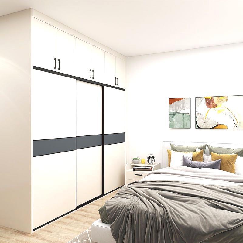 Guangdong Foshan All-Aluminum Wardrobe Wall-Mounted Aluminum Alloy All-Aluminum Furniture Simple Bedroom Storage Fully Assembled Sliding Cabinet