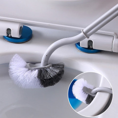日本式のプラスチックの曲がった長い柄の便器のブラシのトイレの清潔なブラシのトイレの清潔な衛生ブラシの多機能のブラシ