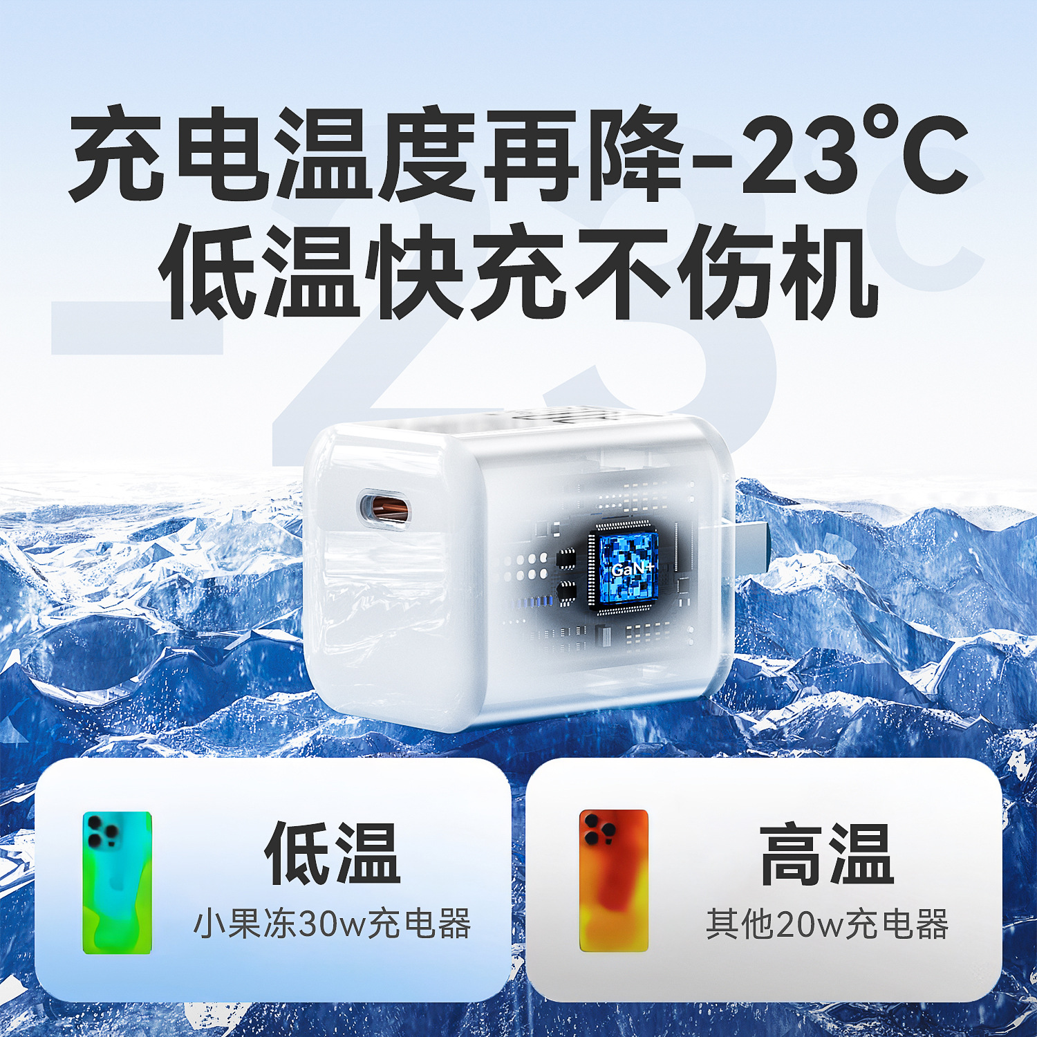 PD30W GaN pequeña cabeza de carga de hielo para iPhone 8 - 16 Apple Charger 3C Certificado cabeza de carga rápida