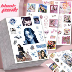 8张blackpink高颜值韩团切膜贴纸ins韩系y2k手账diy打包手工贴画