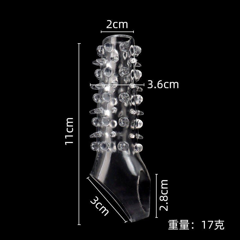 Textured TPE Penis Sleeve Condom with Studded Surface and Foreskin Blocker Design — detail image 9