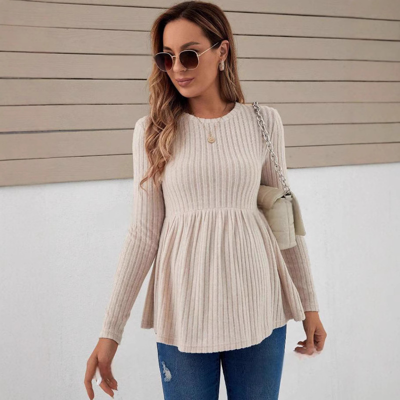 AliExpress shien coat cross-border foreign trade Amazon Europe and America long sleeve pregnant women's coat solid color pullover pregnant women's T-shirt
