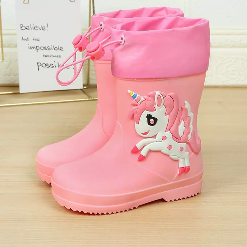 Новые детские резиновые сапоги с героями мультфильмов для мальчиков и девочек, нескользящие легкие резиновые сапоги, детская водонепроницаемая обувь на шнурке, резиновая обувь для малышей