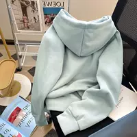 Spring autumn velvet rabbit, thin hoody, jacket for students, 2024 years, South Korea, oversize