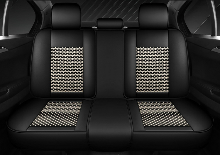 2025 New Model Full-Cover Integrated Leather/Ice Silk All-Season Universal Car Seat Cushion