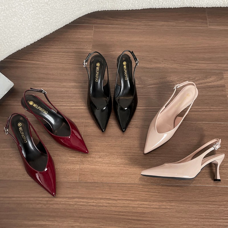 Burgundy sexy sandals