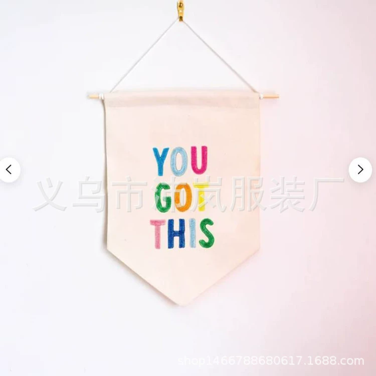 Nordic children's room living room bedroom wall decoration, cloth hanging flag hanging painting wall hanging wall decoration photo background