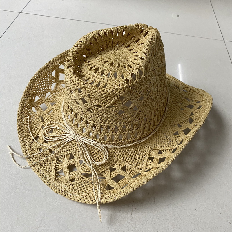 Solid Color Pattern Summer Season Unisex Retro Ethnic Style Bohemian Solid Color Straw Hat