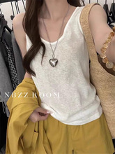 2025夏款/“70%麻感棉”薄款透气无袖背心女休闲百搭无袖T恤上衣