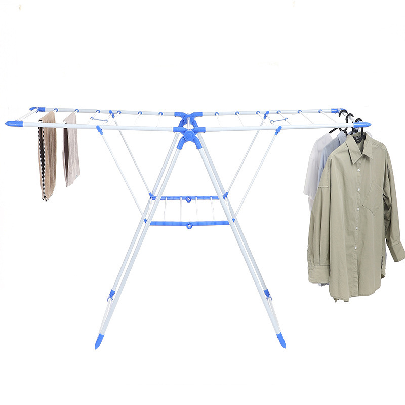Cross-border hot-selling floor drying rack portable outdoor foldable mobile drying rack simple portable rack wholesale