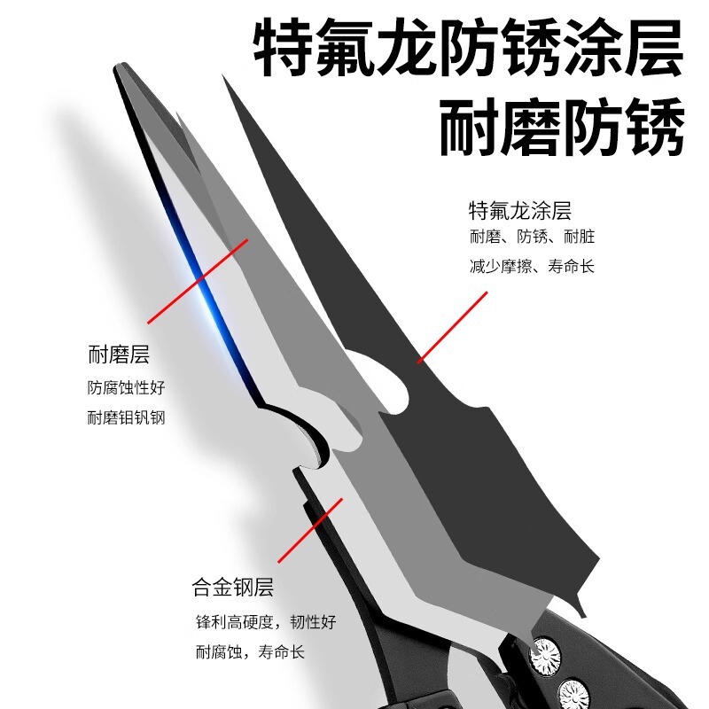 国境を越えたステンレス鋼のキッチンはさみ家庭用SK5多目的強力鶏骨はさみキッチン食品バーベキュー骨はさみ|undefined