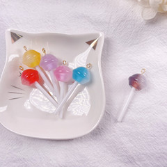 樹脂仿真棒棒糖漸變手工可愛裝飾小吊墜飾品DIY鑰匙扣裝飾掛件