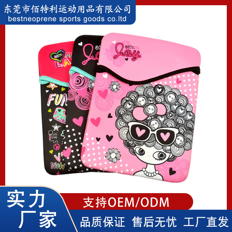 Manufacturer Customized Diving Material iPad Liner Bag Protective Cover Cartoon Cute Computer Cover Anti-Fall and Shock-Resistant Tablet Bag